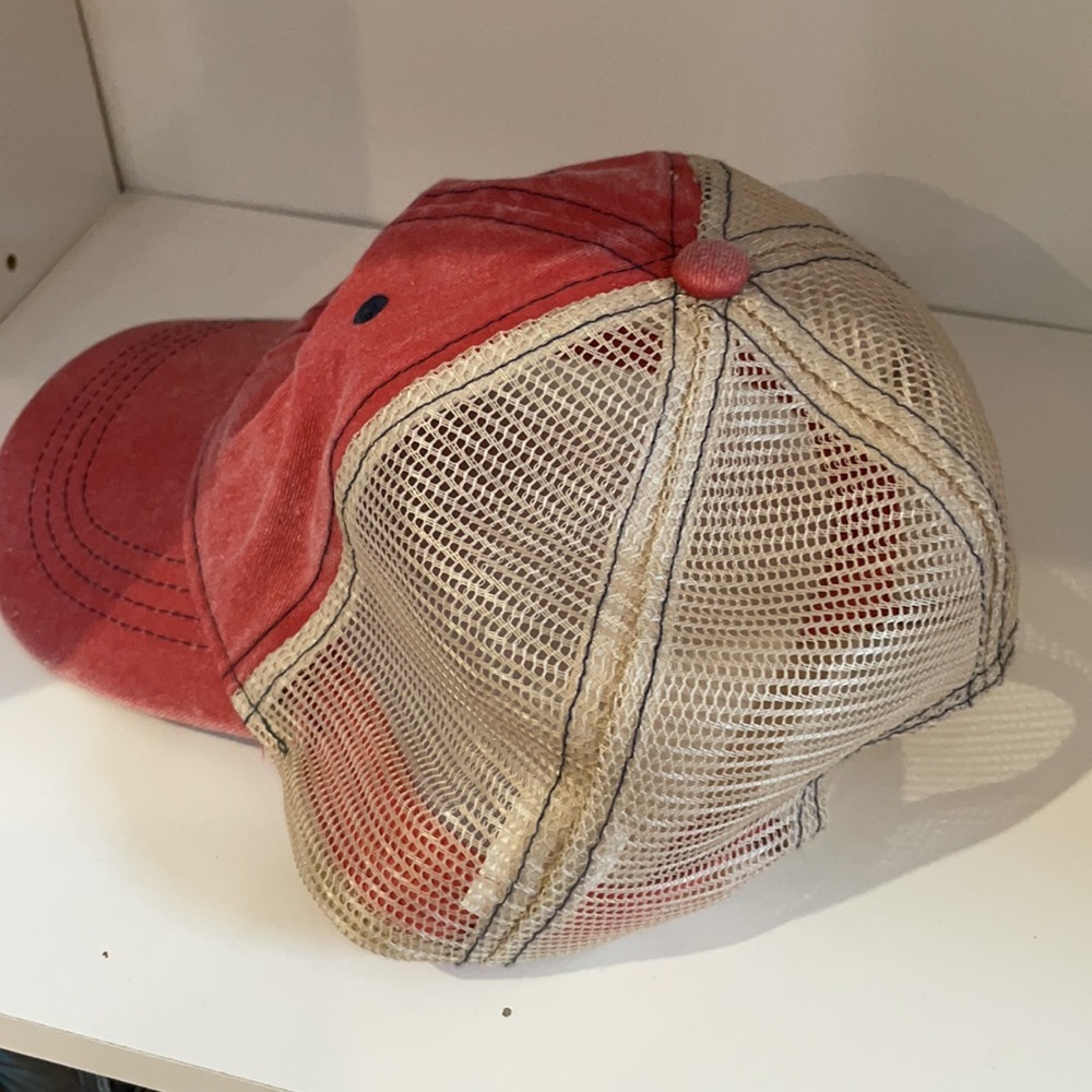 Distressed red baseball cap - Picture 2 of 2